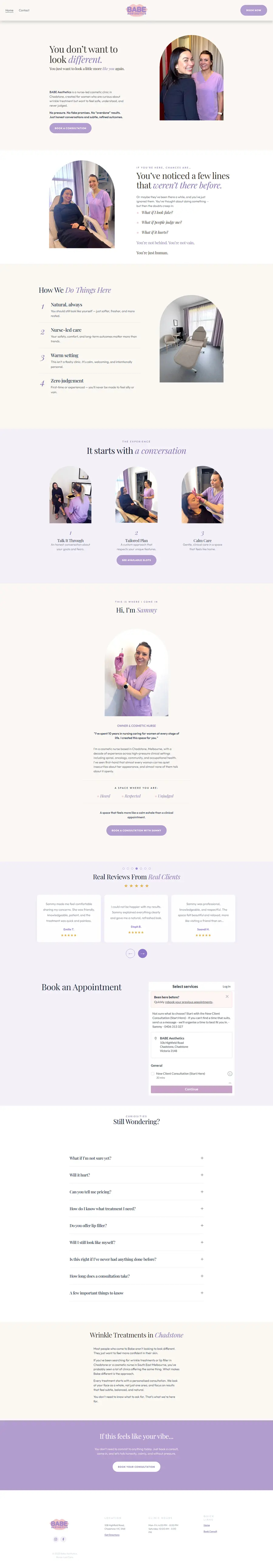 Squarespace Booking Flow homepage